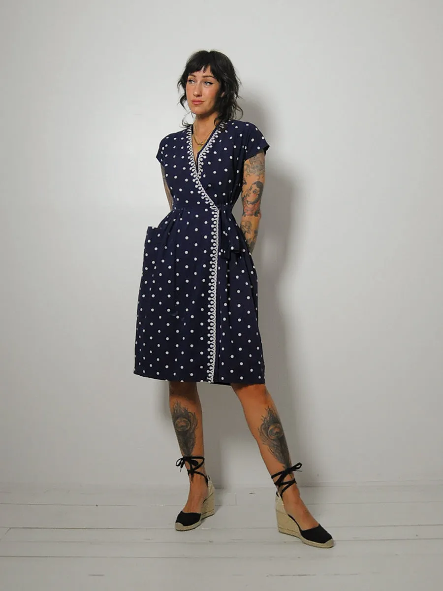 1950's Polka Dot Wrap Dress