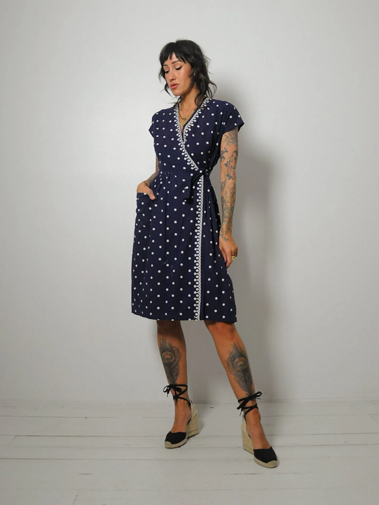 1950's Polka Dot Wrap Dress