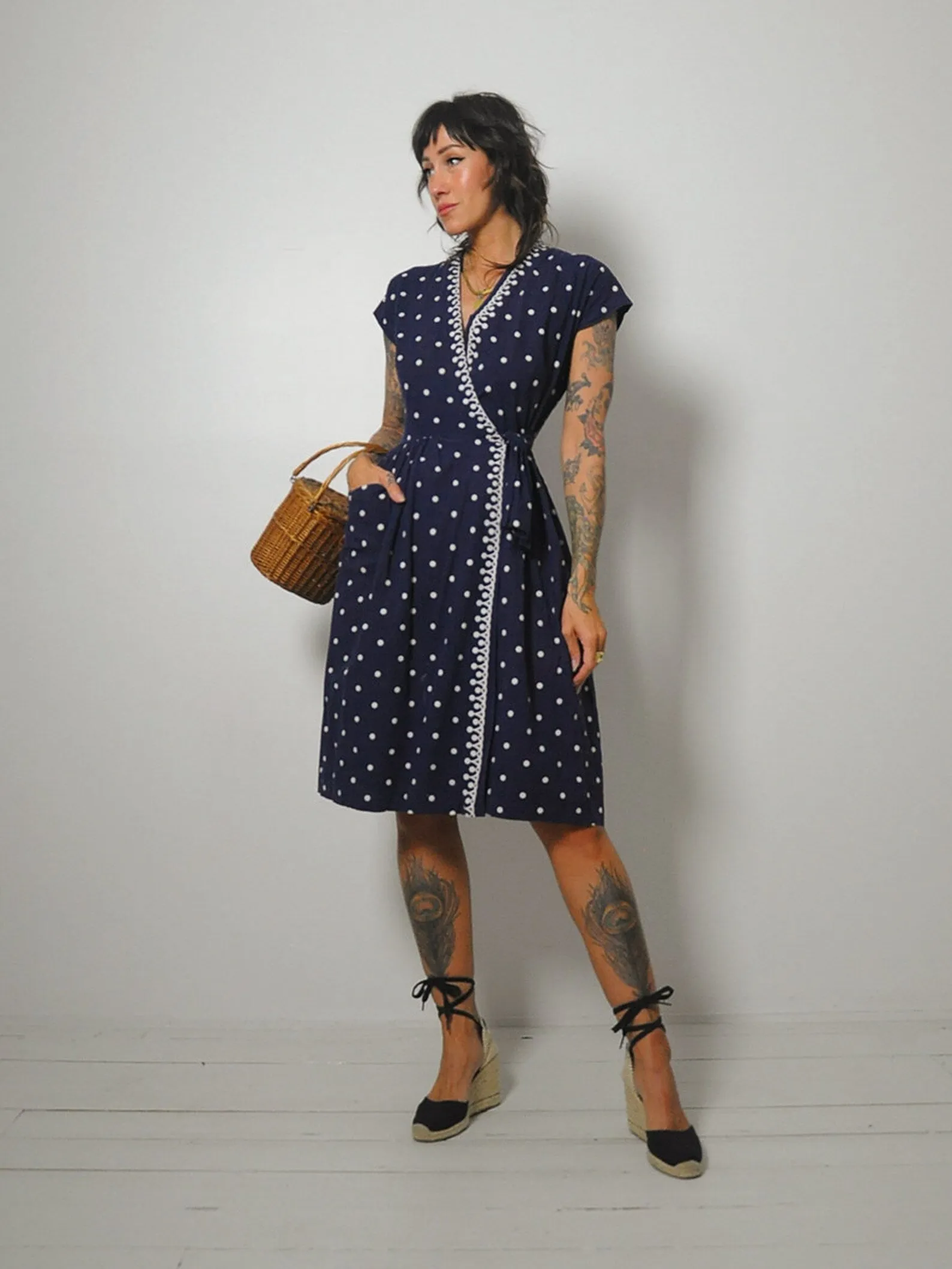 1950's Polka Dot Wrap Dress