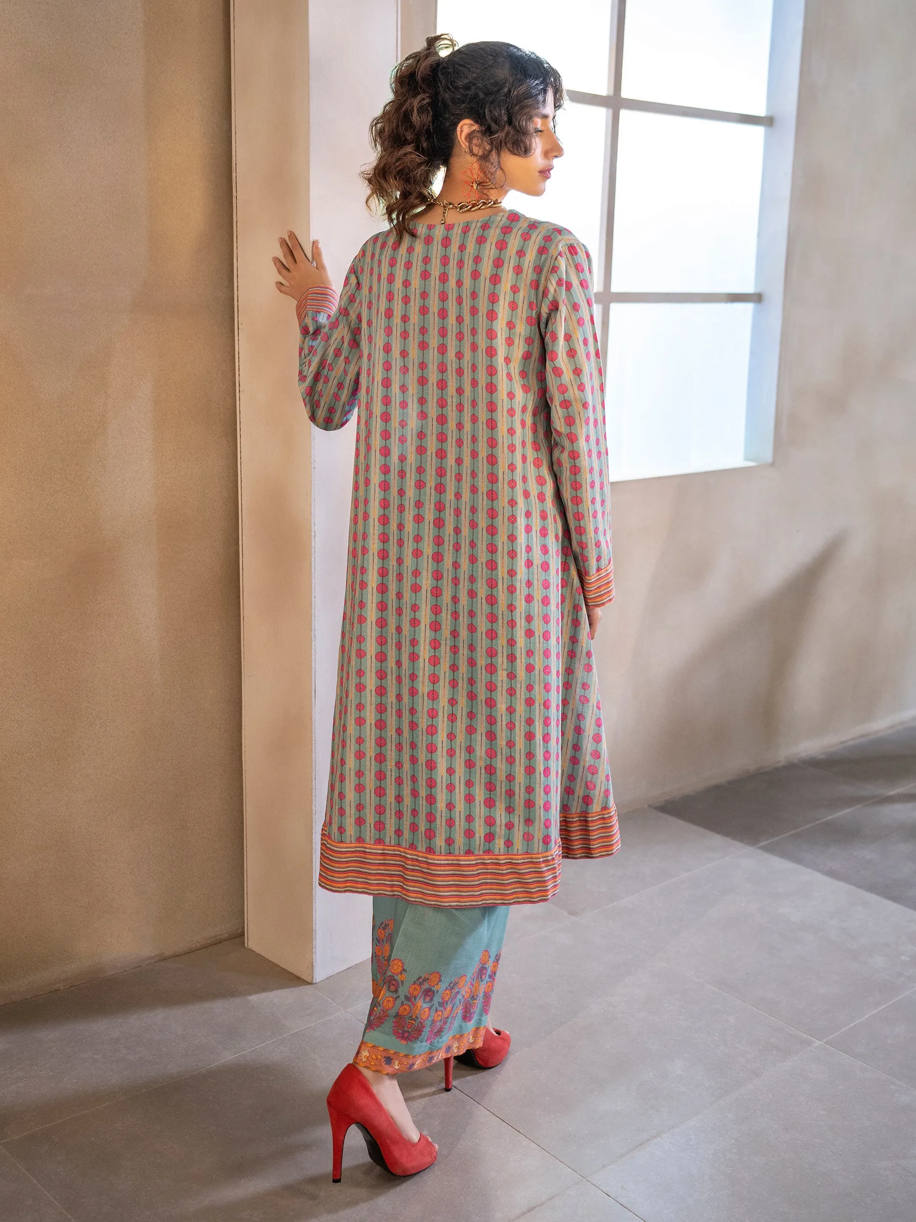 2 Piece Khaddar Suit-Printed (Unstitched)