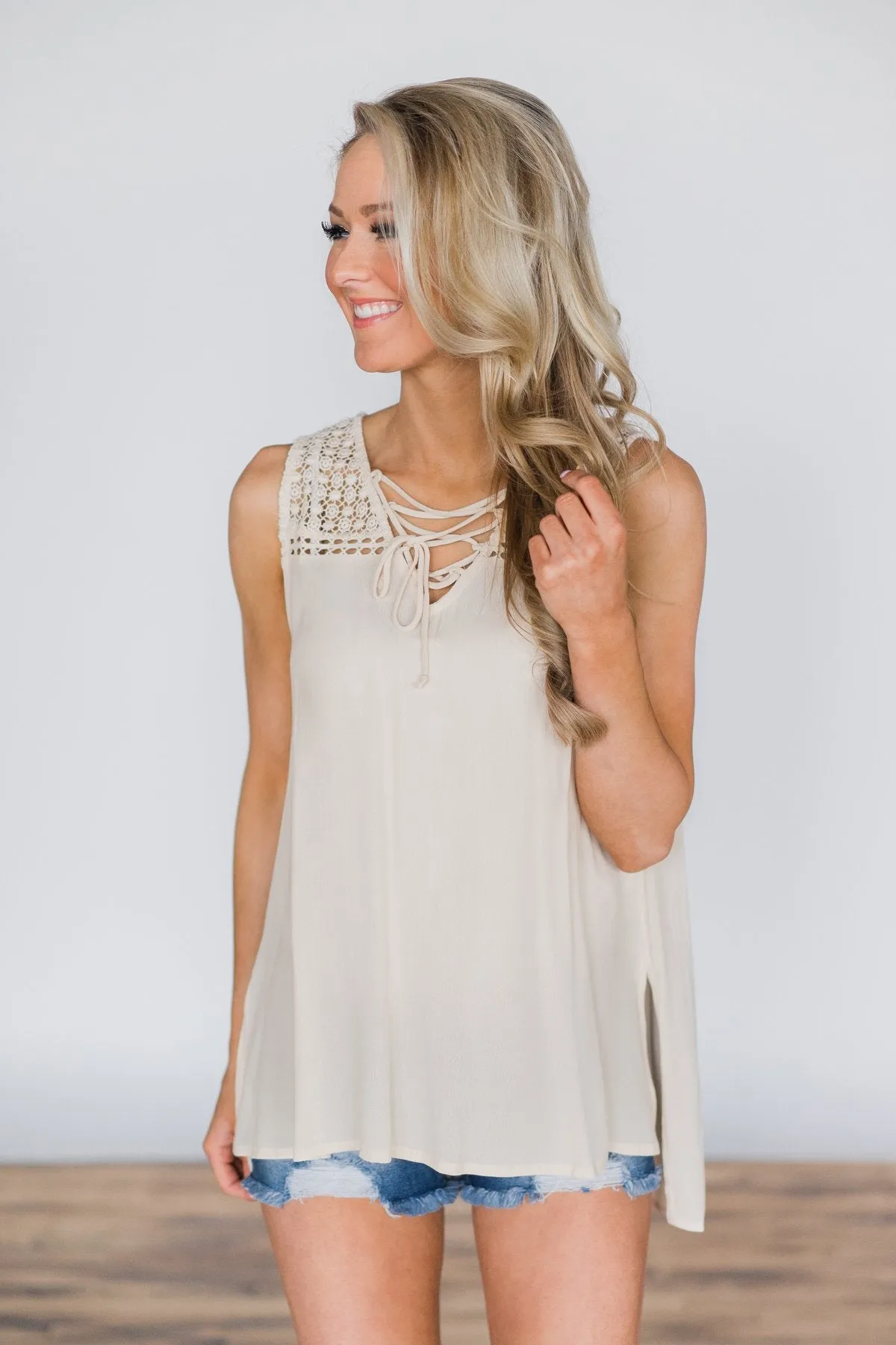 A Perfect View Cream Tank Top