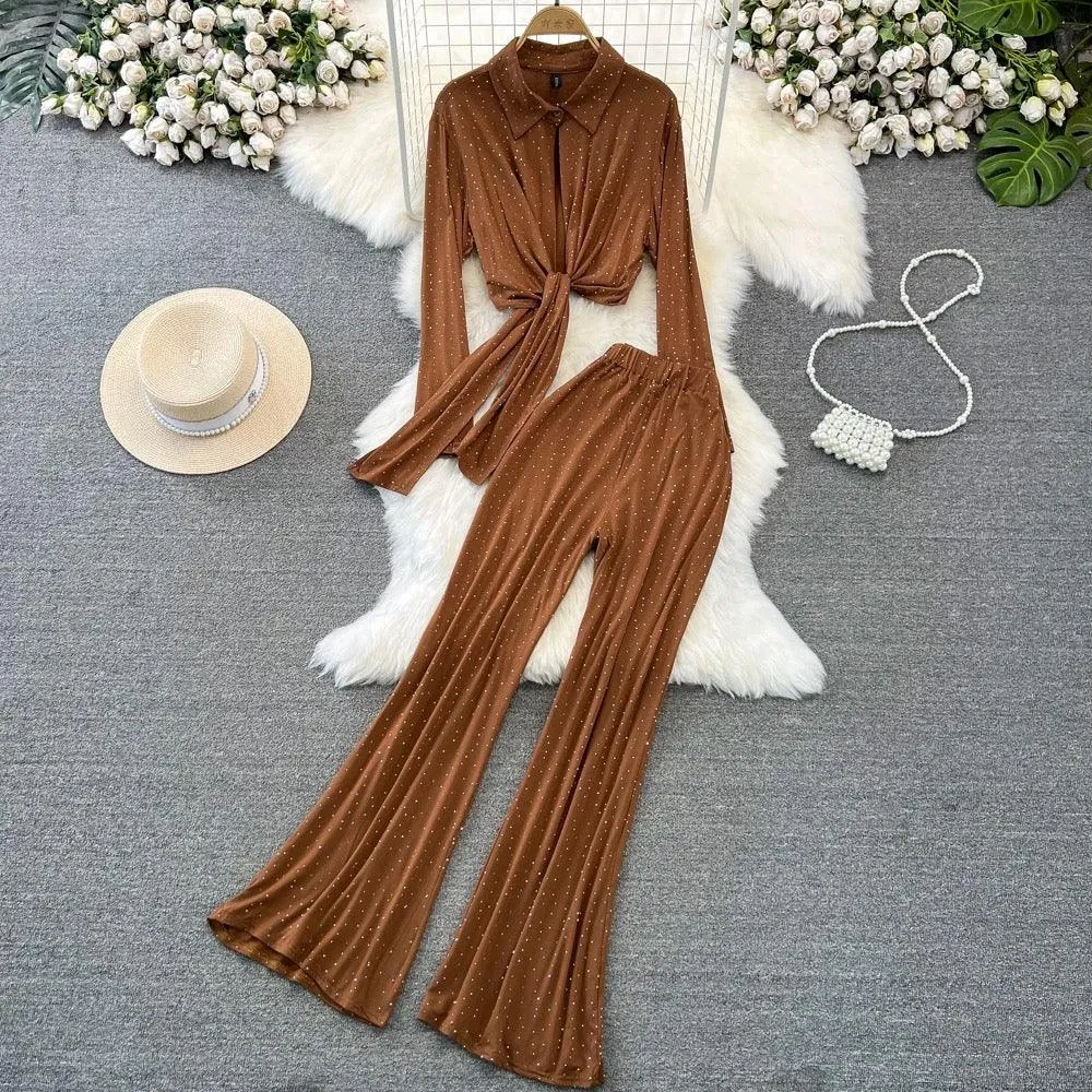 Adele Rhinestone Embedded Coord Set