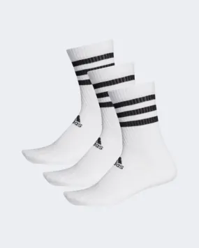 Adidas 3-Stripes Cushioned Crew 3 Pairs Unisex Training Sock White Dz9346