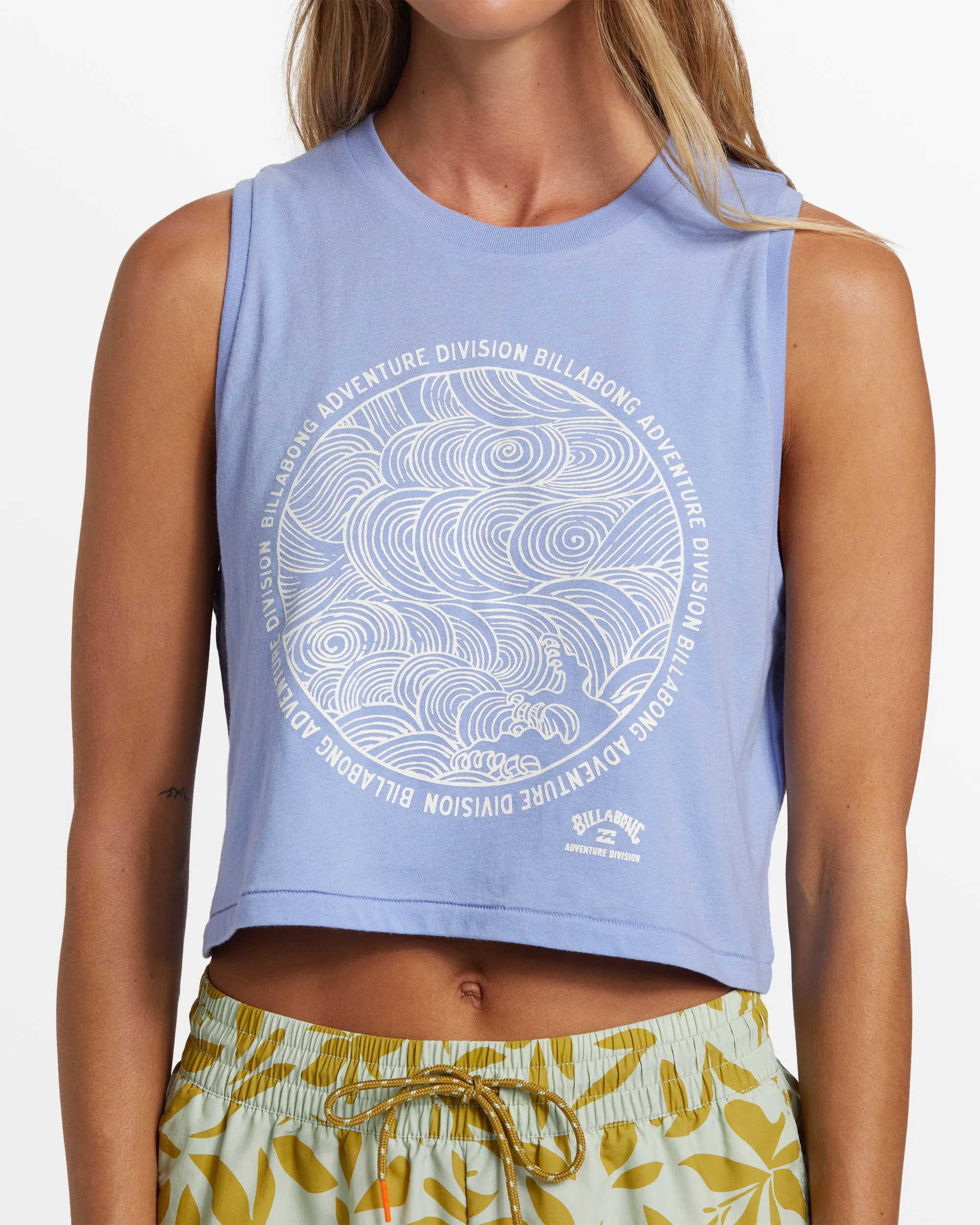 A/Div Cropped Muscle Tank Top - Cosmic Blue