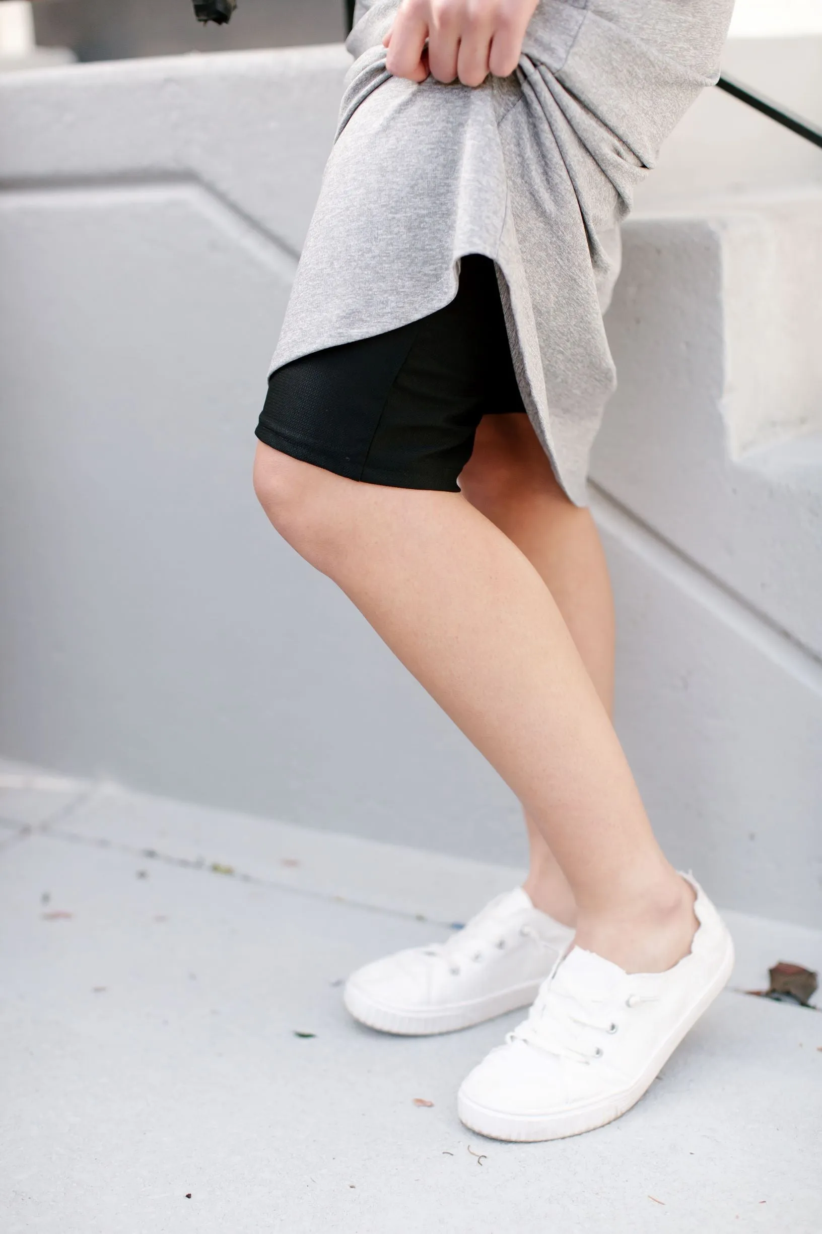 'Alexa' Athletic Skort in Heather Grey FINAL SALE