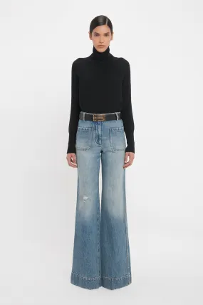 Alina High Waisted Jean In Worn Blue Wash