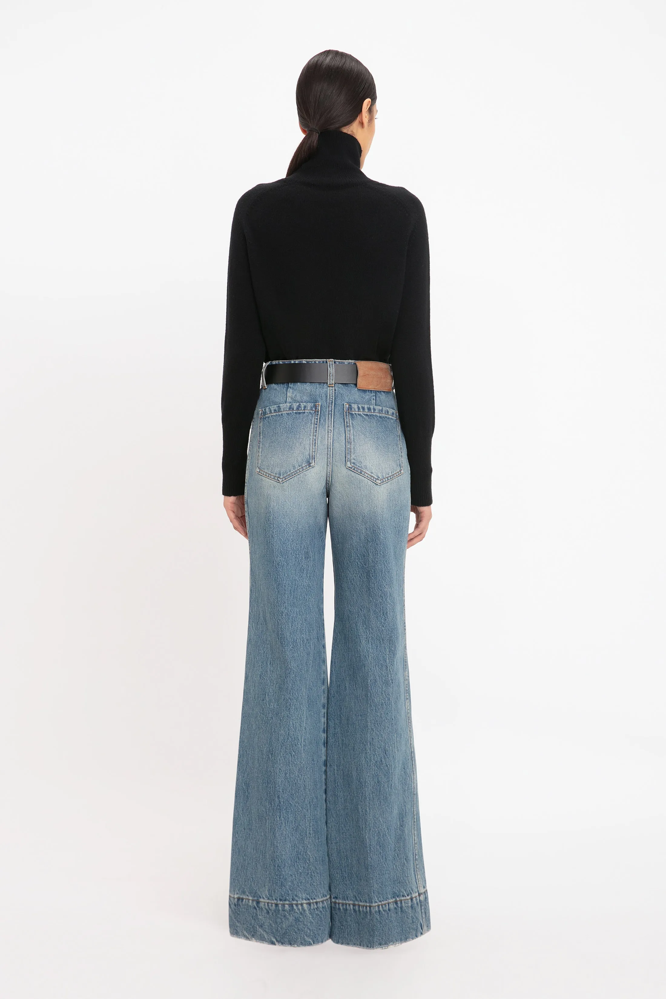 Alina High Waisted Jean In Worn Blue Wash