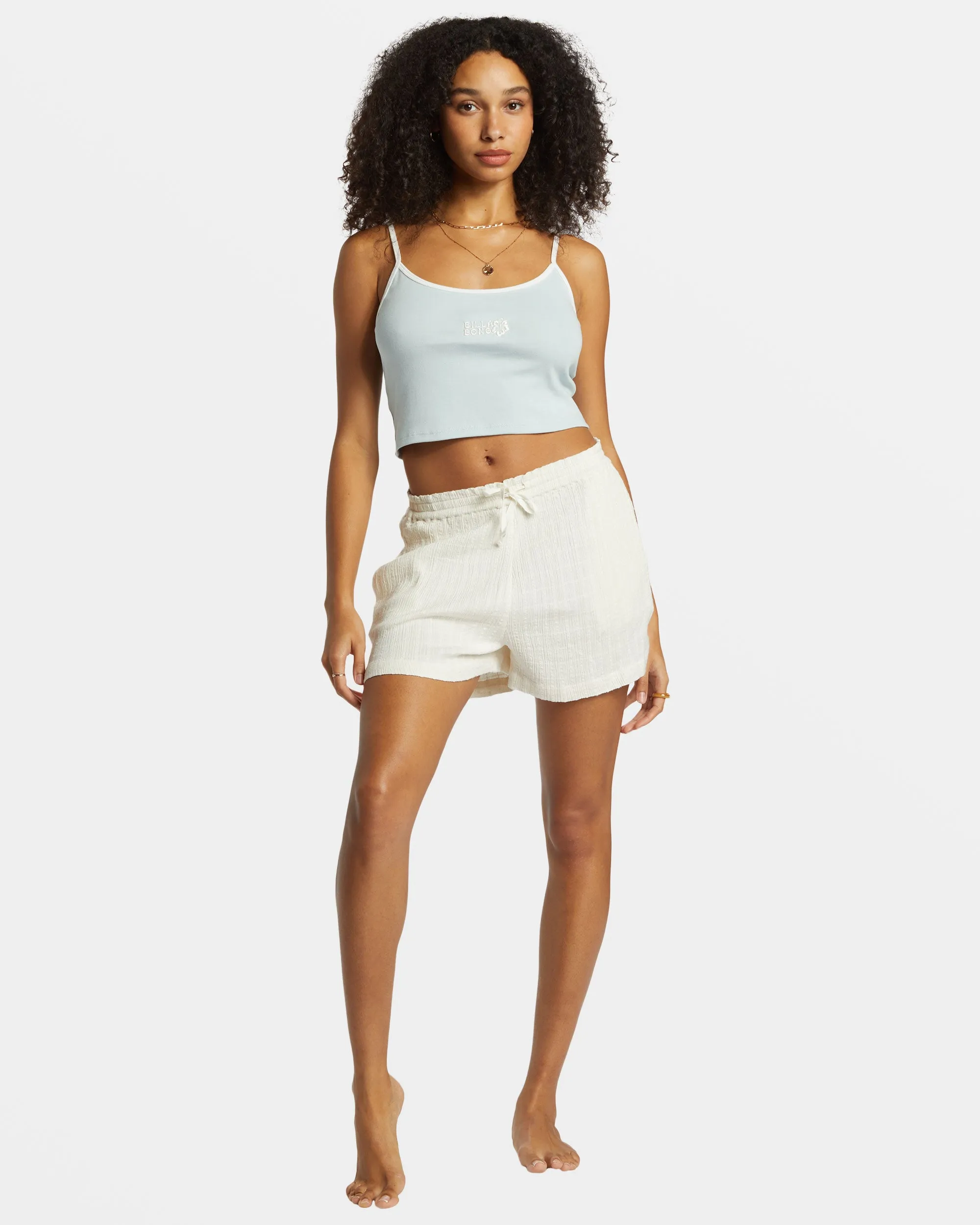 Aloe Cropped Tank Top - Dusk Blue