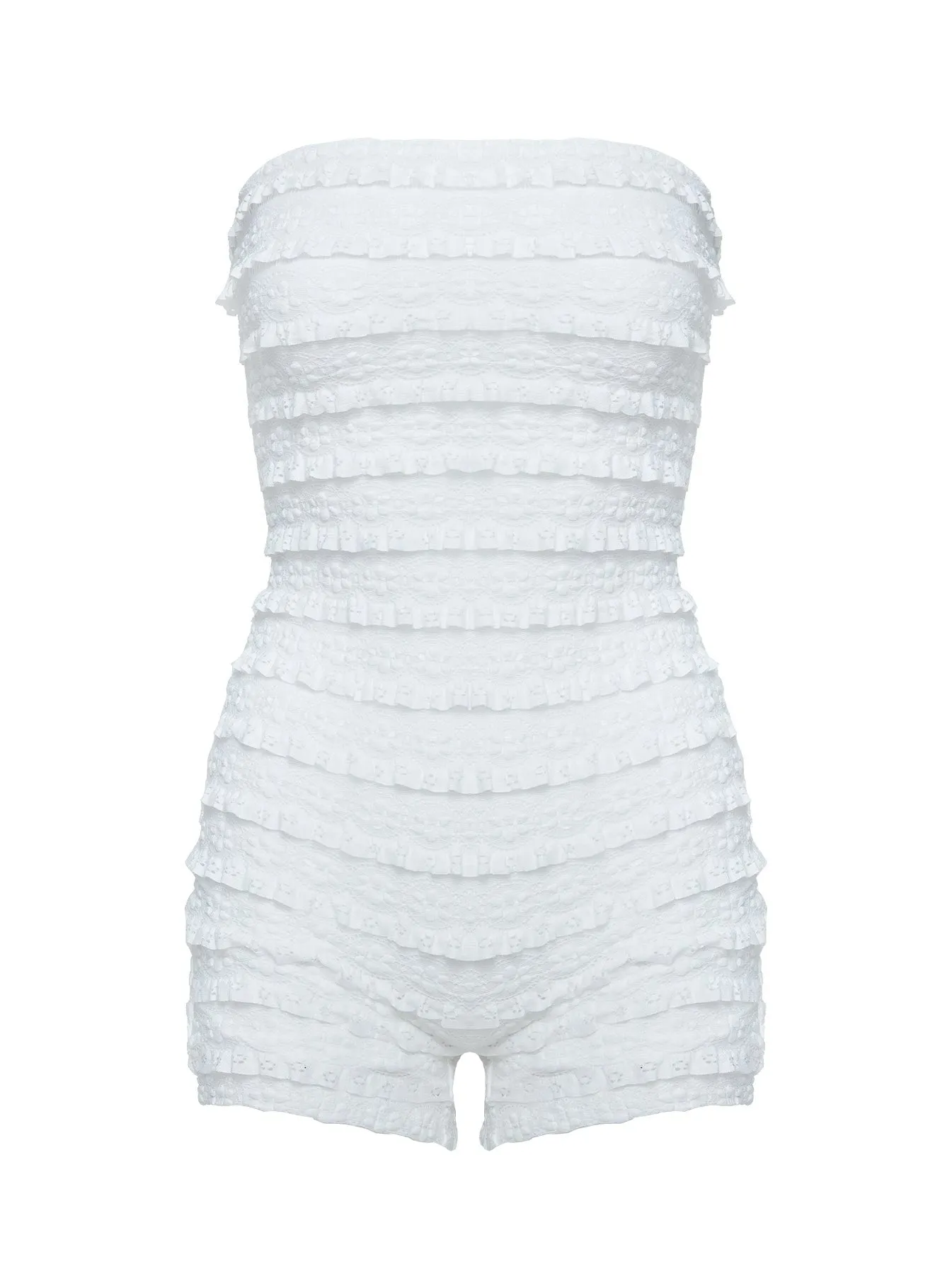 Ayver Strapless Playsuit White