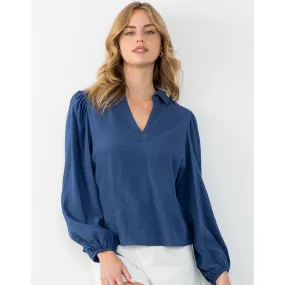 Bianca Long Sleeve Collared THML Top-SALE