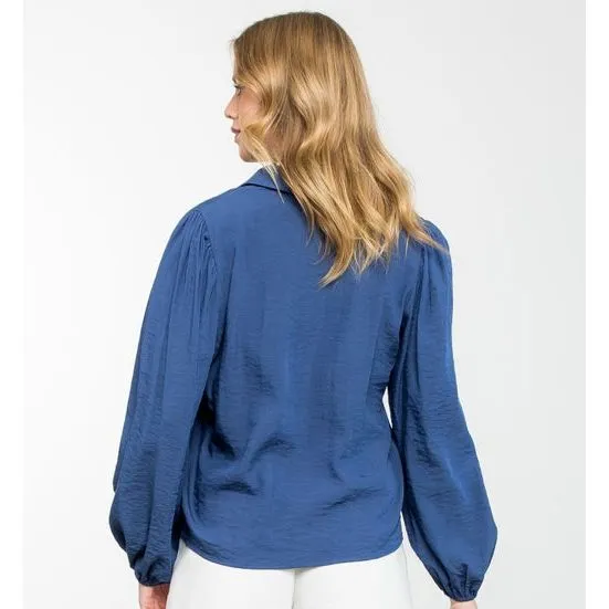 Bianca Long Sleeve Collared THML Top-SALE