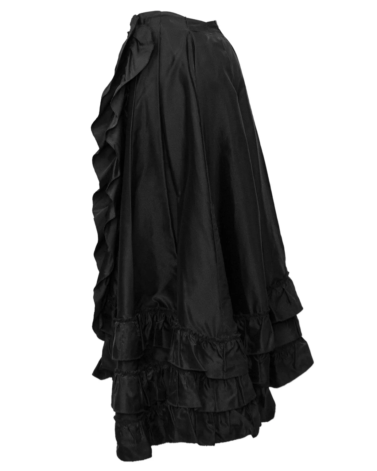 Black Ruffle High Low Skirt