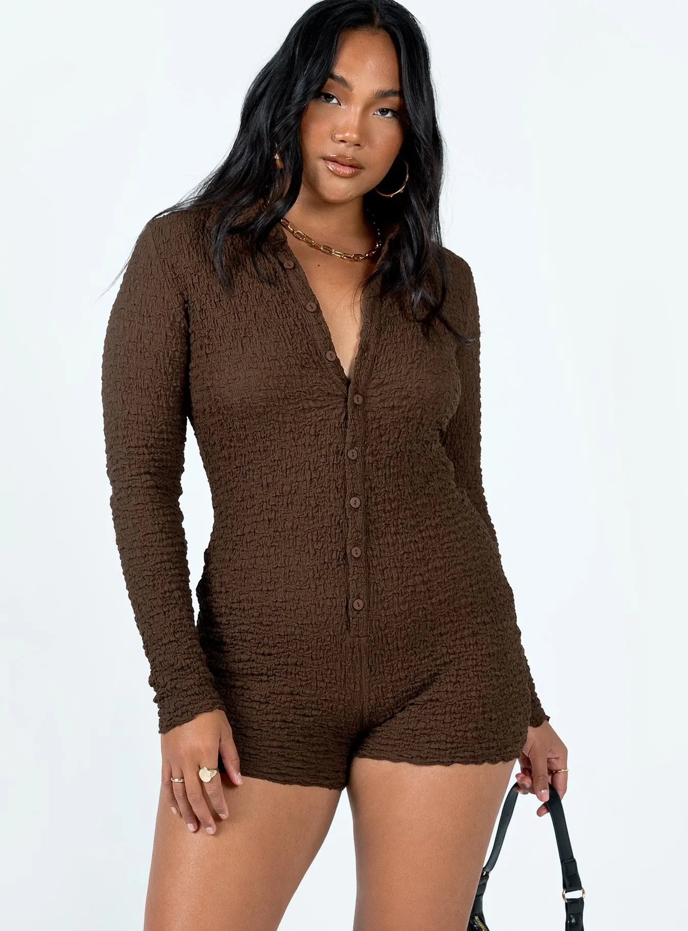 Blanford Romper Brown