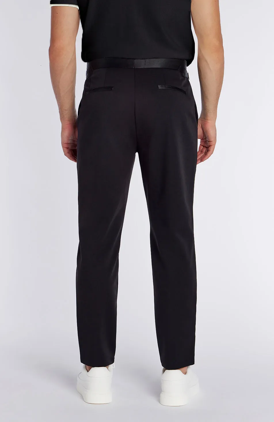 Blanton Slim Tux Chino Trousers in Black