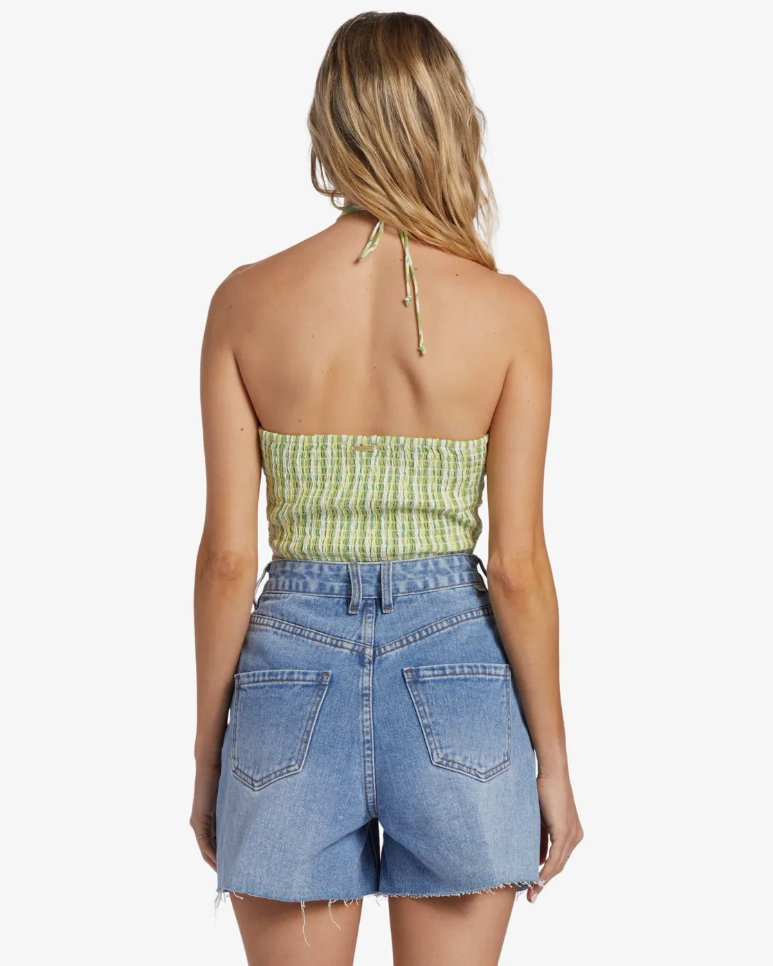 Bright Side Top Halter Top - Palm Green