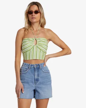 Bright Side Top Halter Top - Palm Green