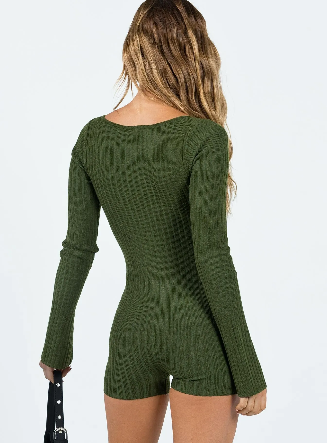 Calia Long Sleeve Romper Green