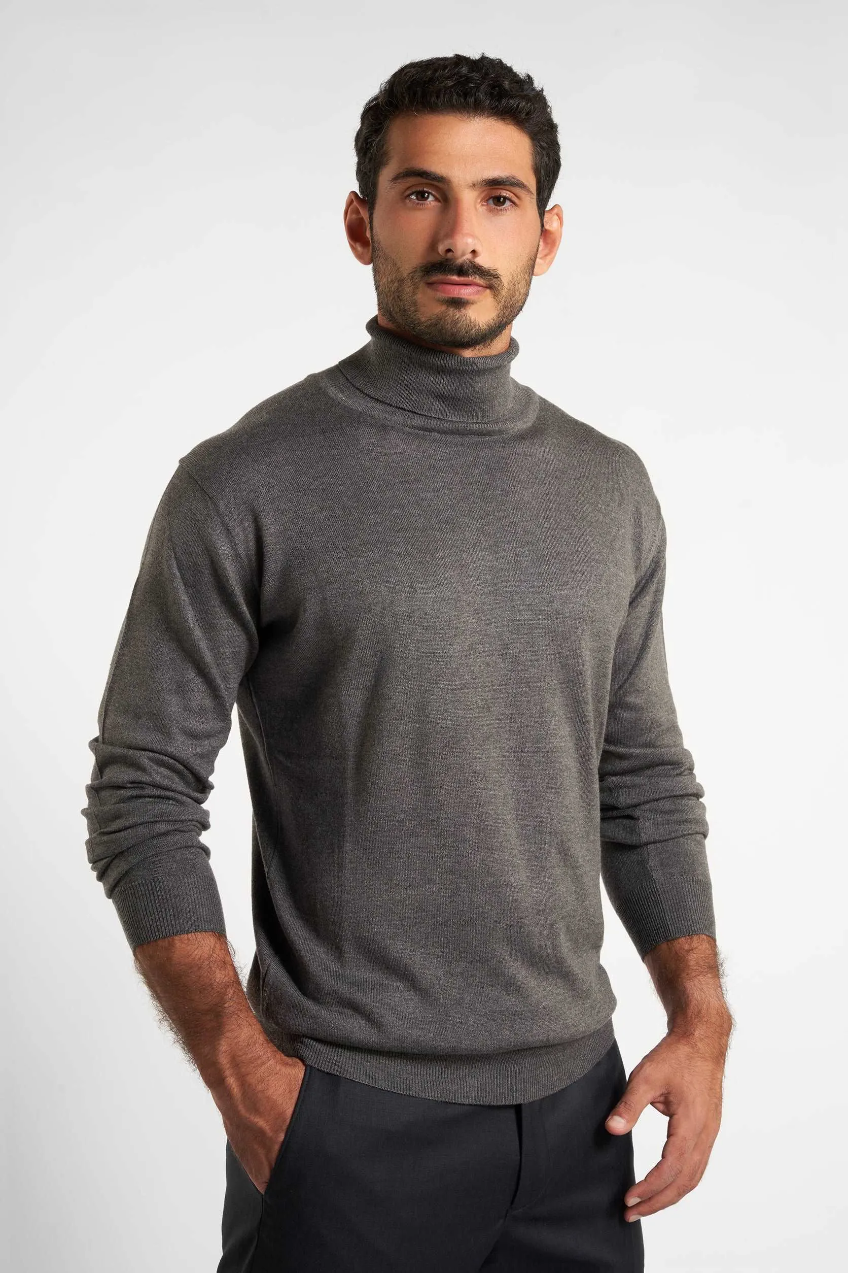 Charcoal Rounded-Neck Pullover(10)