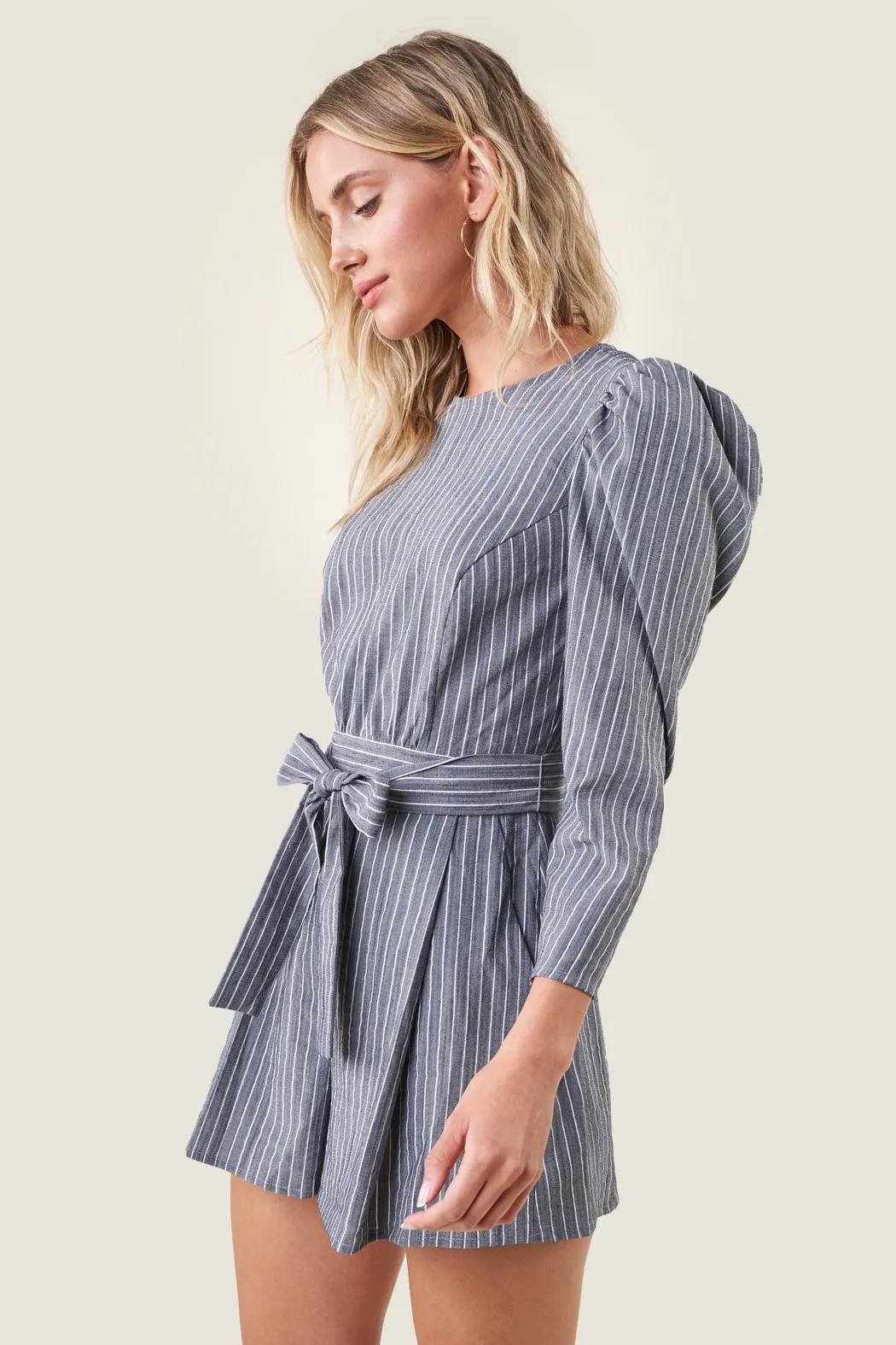 Charlie Striped Open Back Romper