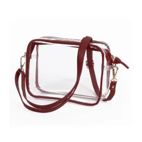 Clear Stadium Approved Crossbody Bag 9 Colors - Maroon