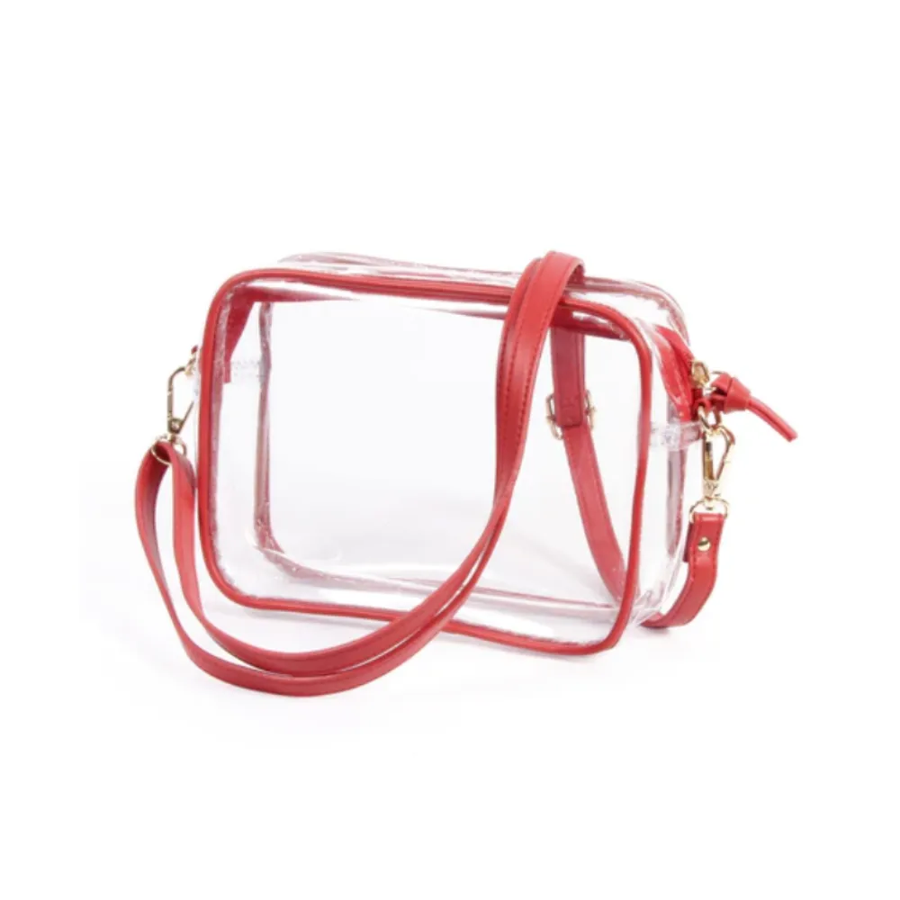 Clear Stadium Approved Crossbody Bag 9 Colors - Maroon