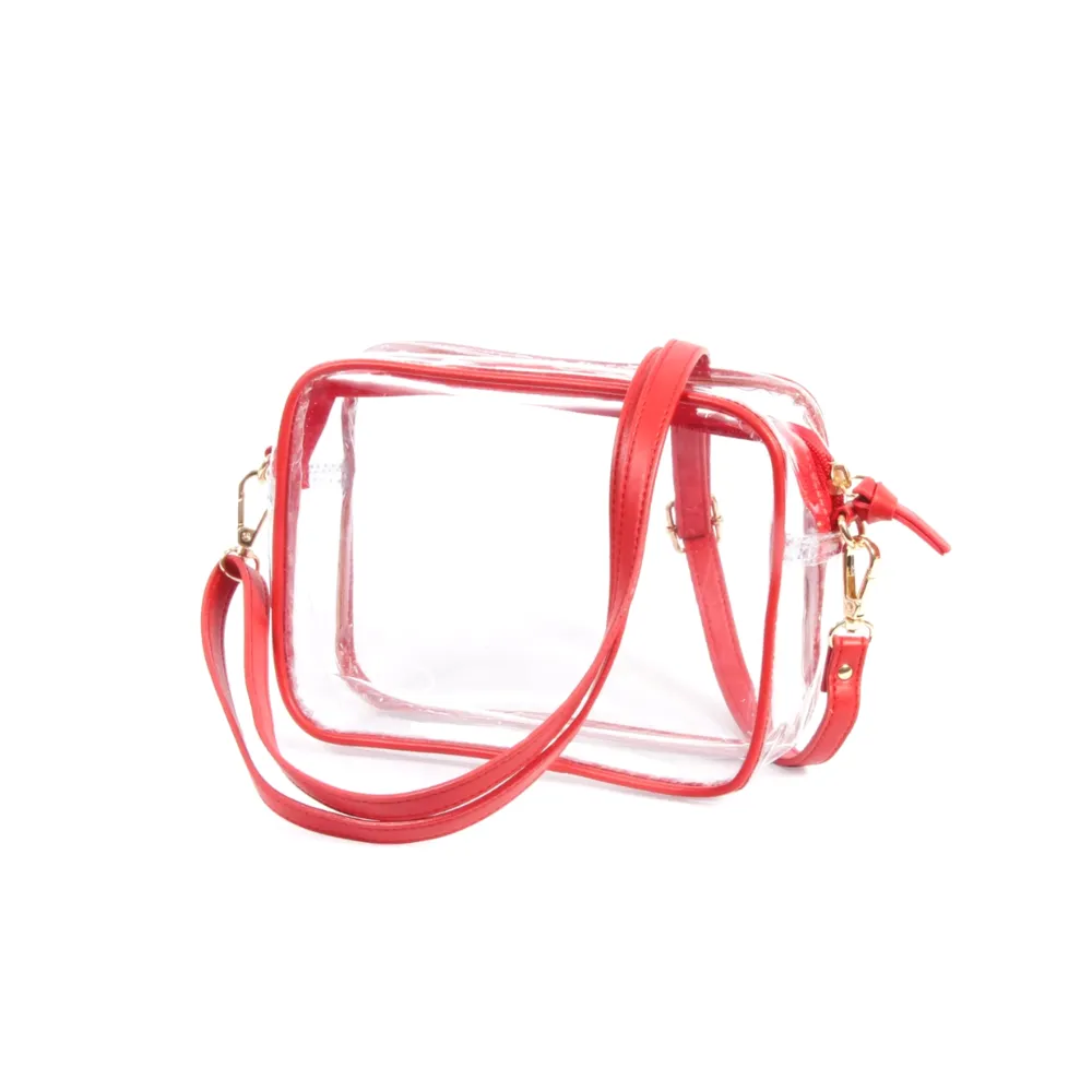 Clear Stadium Approved Crossbody Bag 9 Colors - Maroon