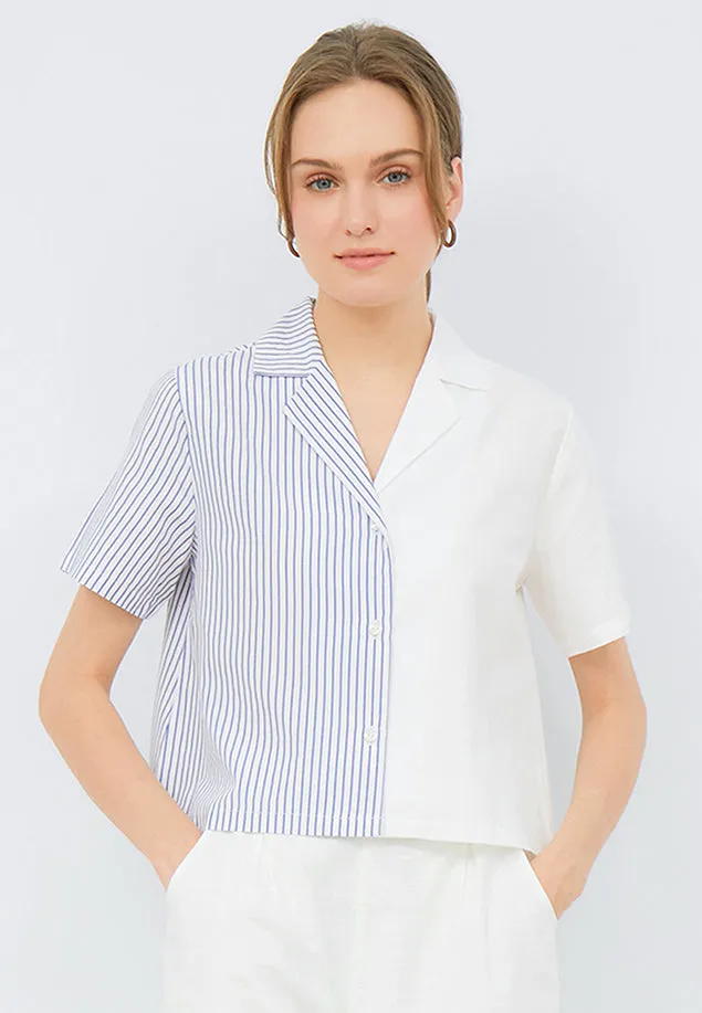 Colorblock Short Sleeve Blouse