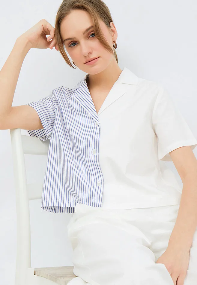 Colorblock Short Sleeve Blouse