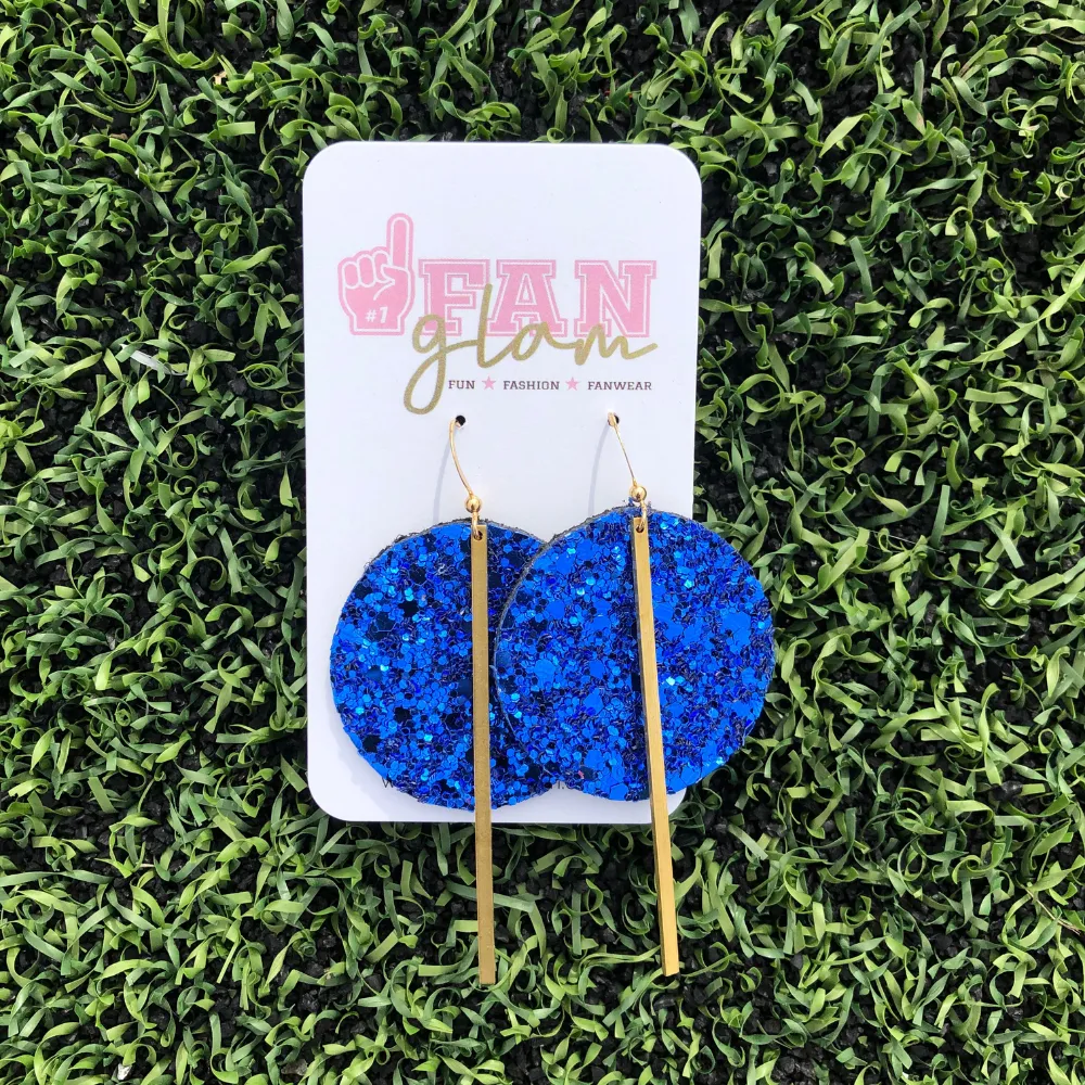 CONFETTI LOLLIPOP LEATHER EARRINGS ROYAL BLUE