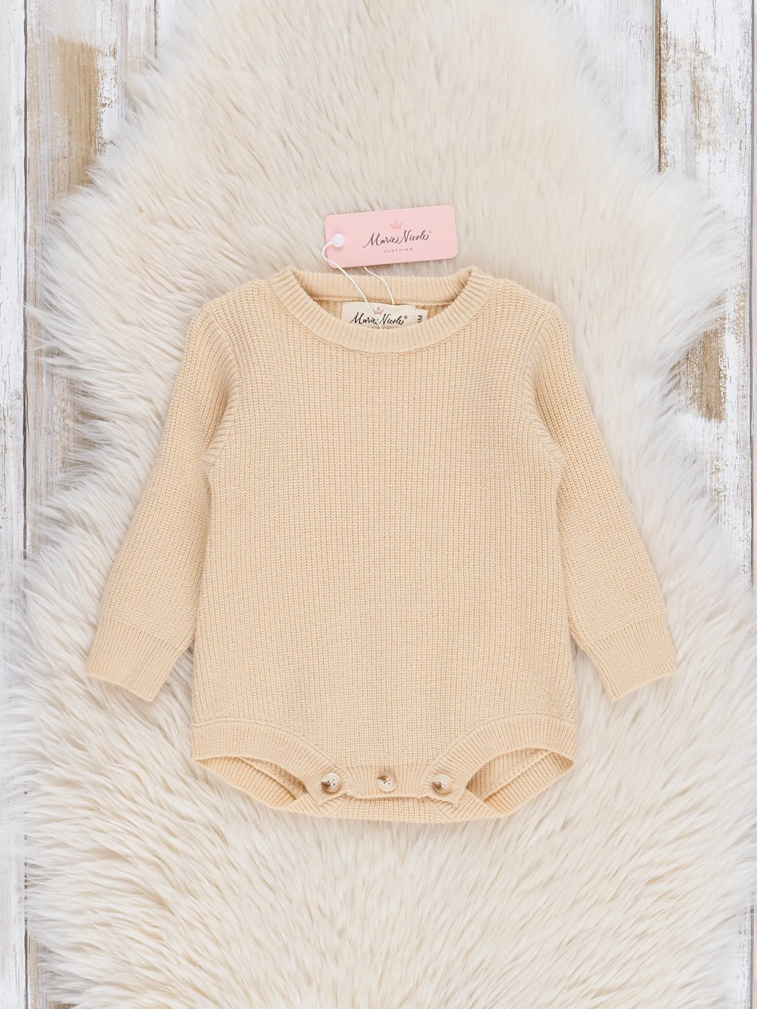 Cotton Rib Sweater Knit Bubble - Cream