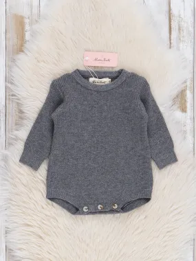 Cotton Rib Sweater Knit Bubble - Grey