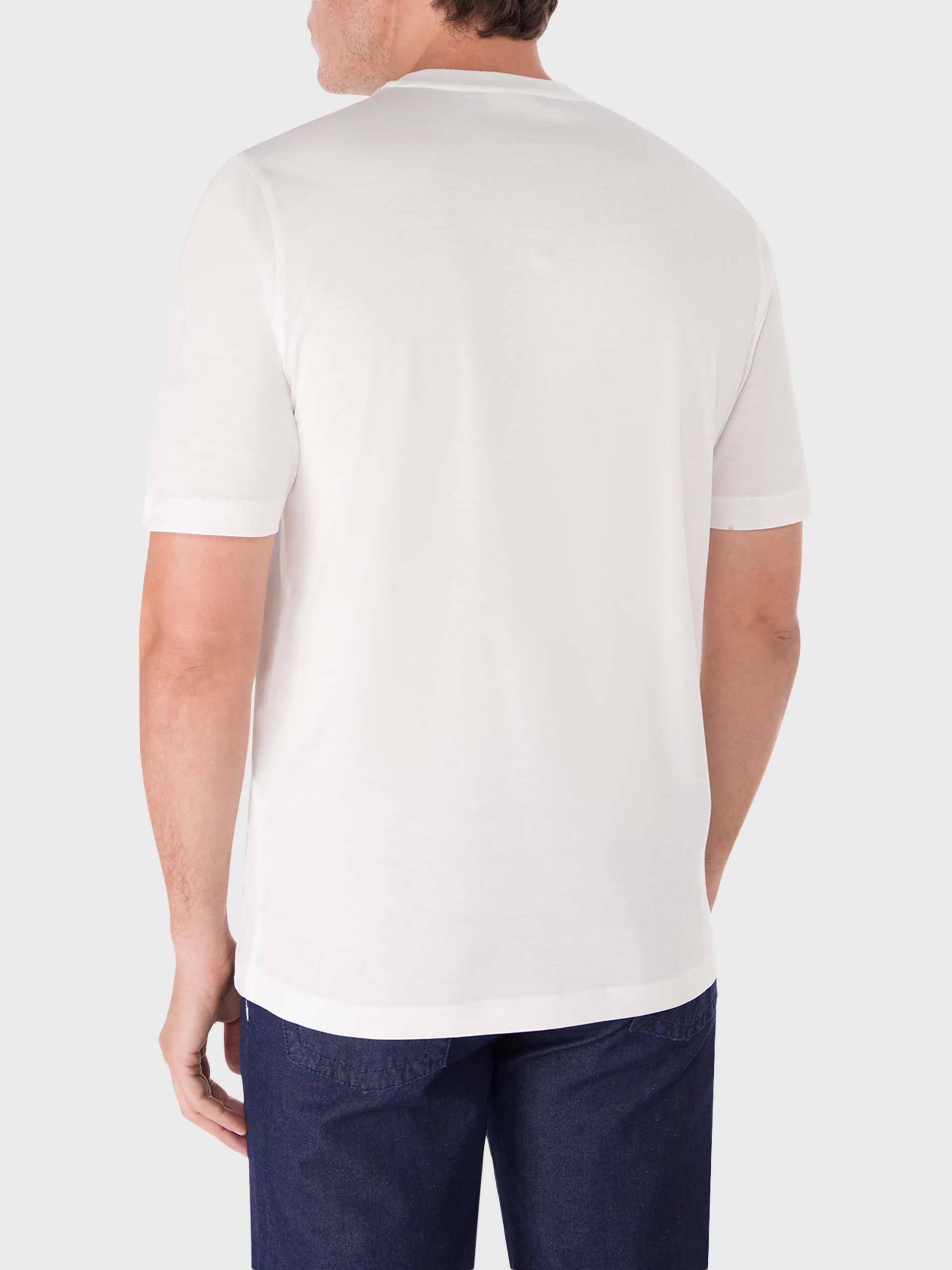 Cotton Round Neck T-Shirt with Signature Embroidery