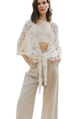 Crochet Floral Petal Kimono Wrap