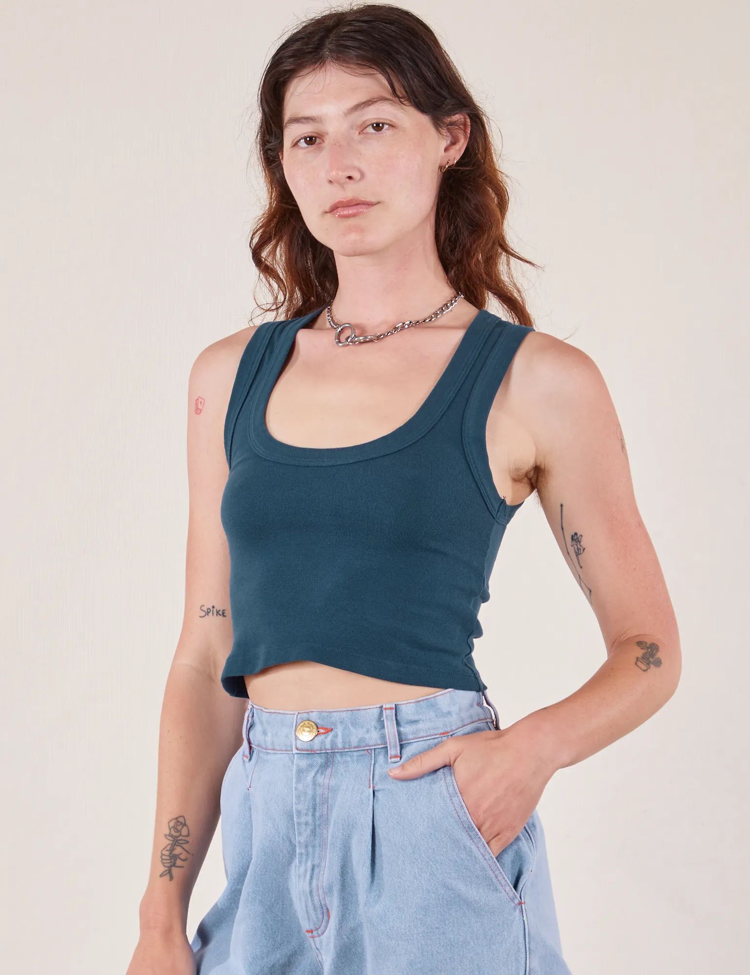 Cropped Tank Top - Lagoon