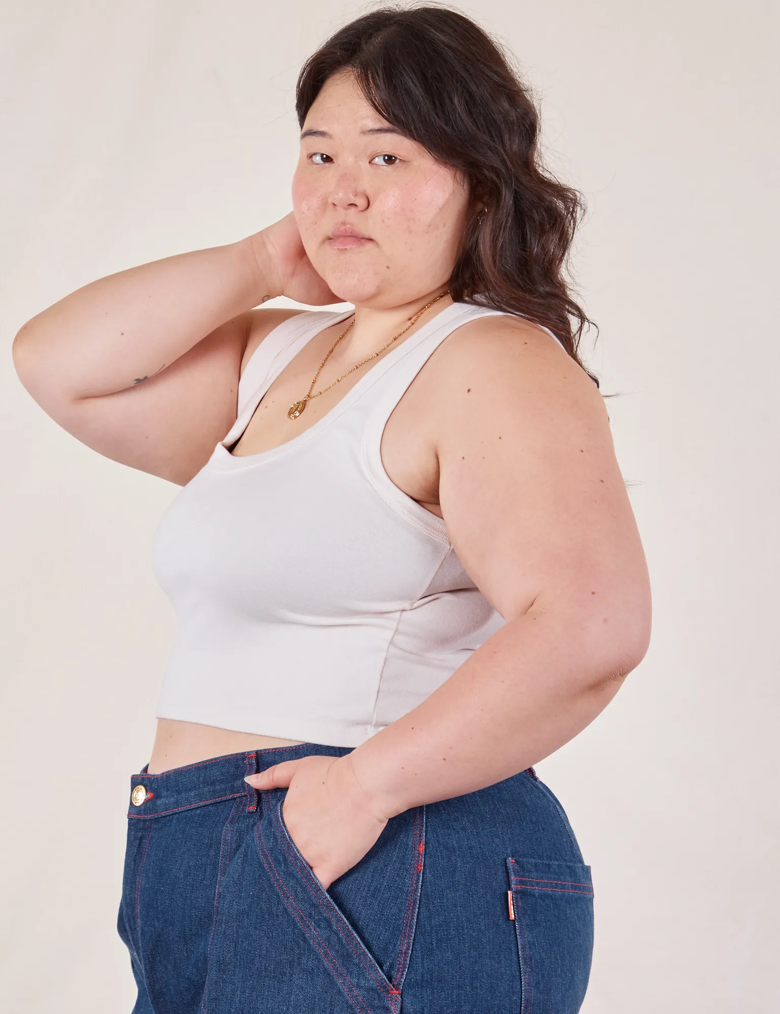 Cropped Tank Top - Vintage Tee Off-White