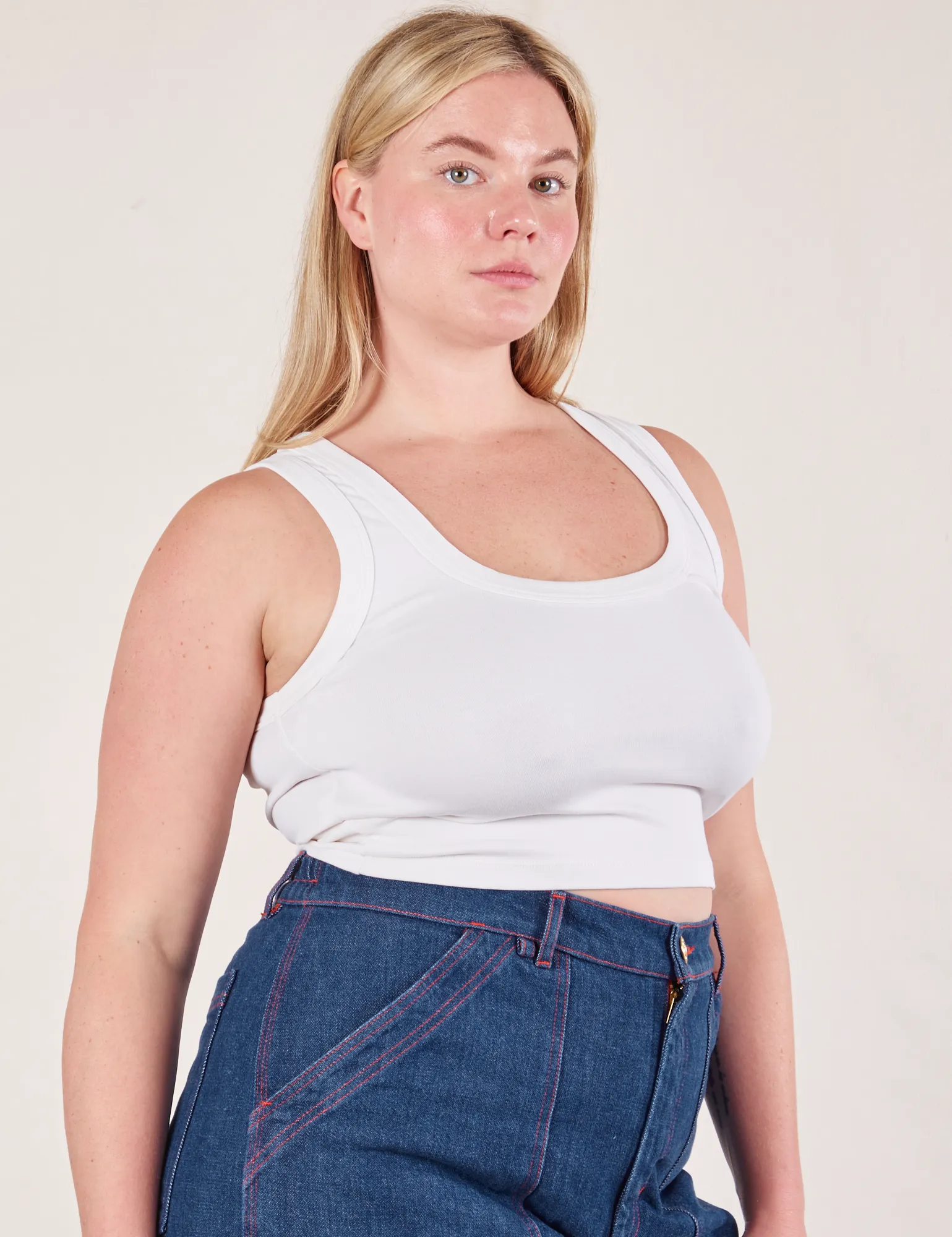 Cropped Tank Top - Vintage Tee Off-White