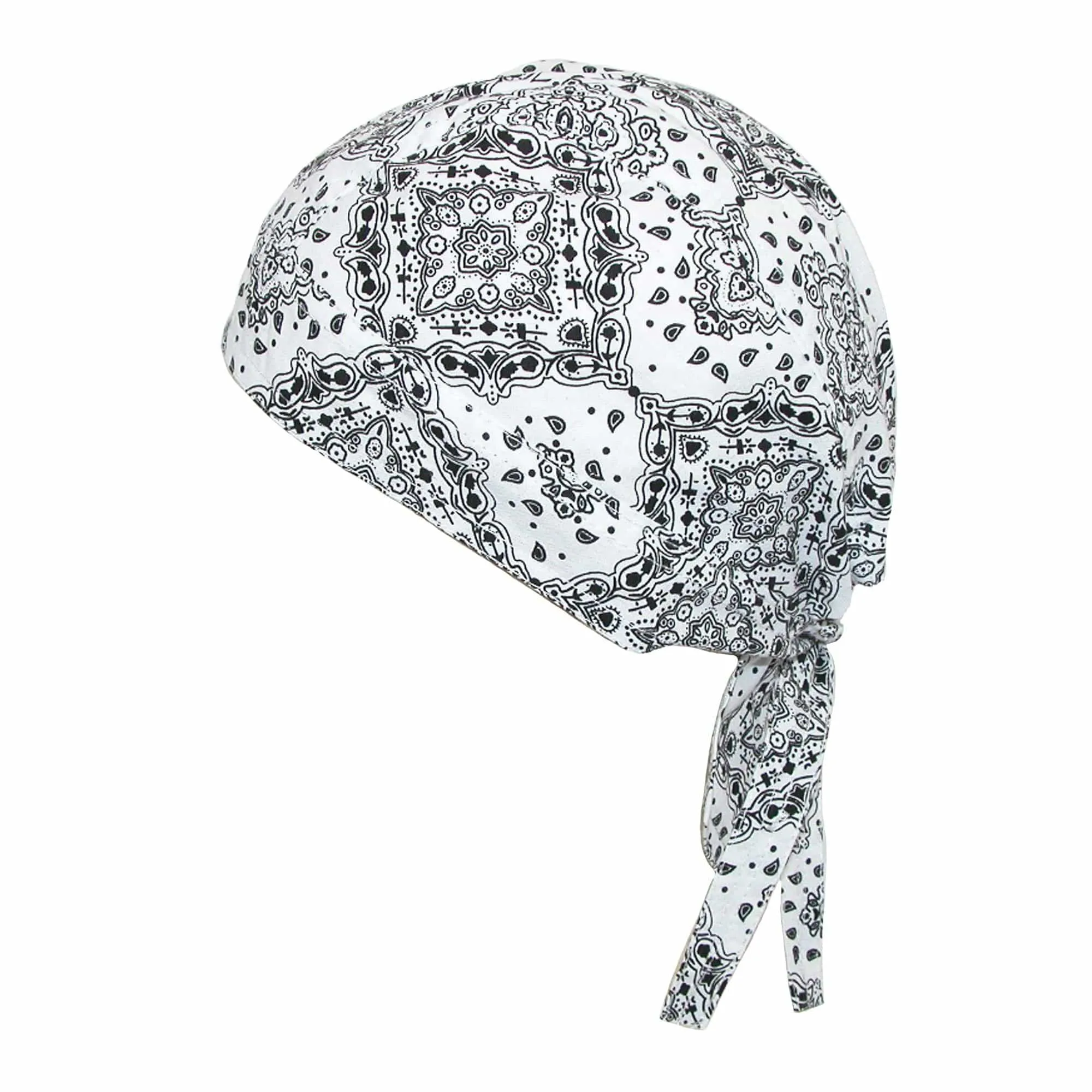 CTM® Men's Cotton Unlined Paisley Biker Do Rag Cap