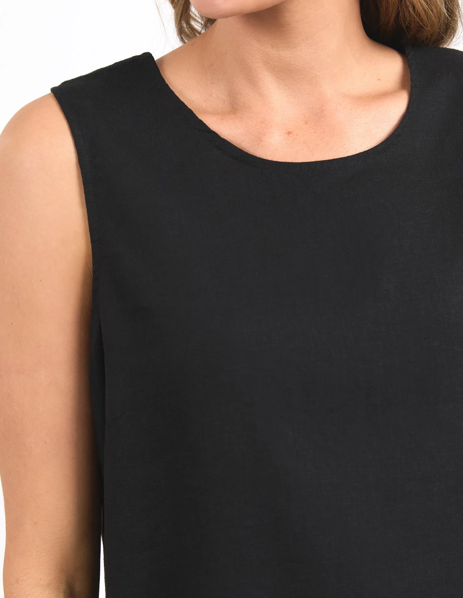 Curtis Woven Tank Black