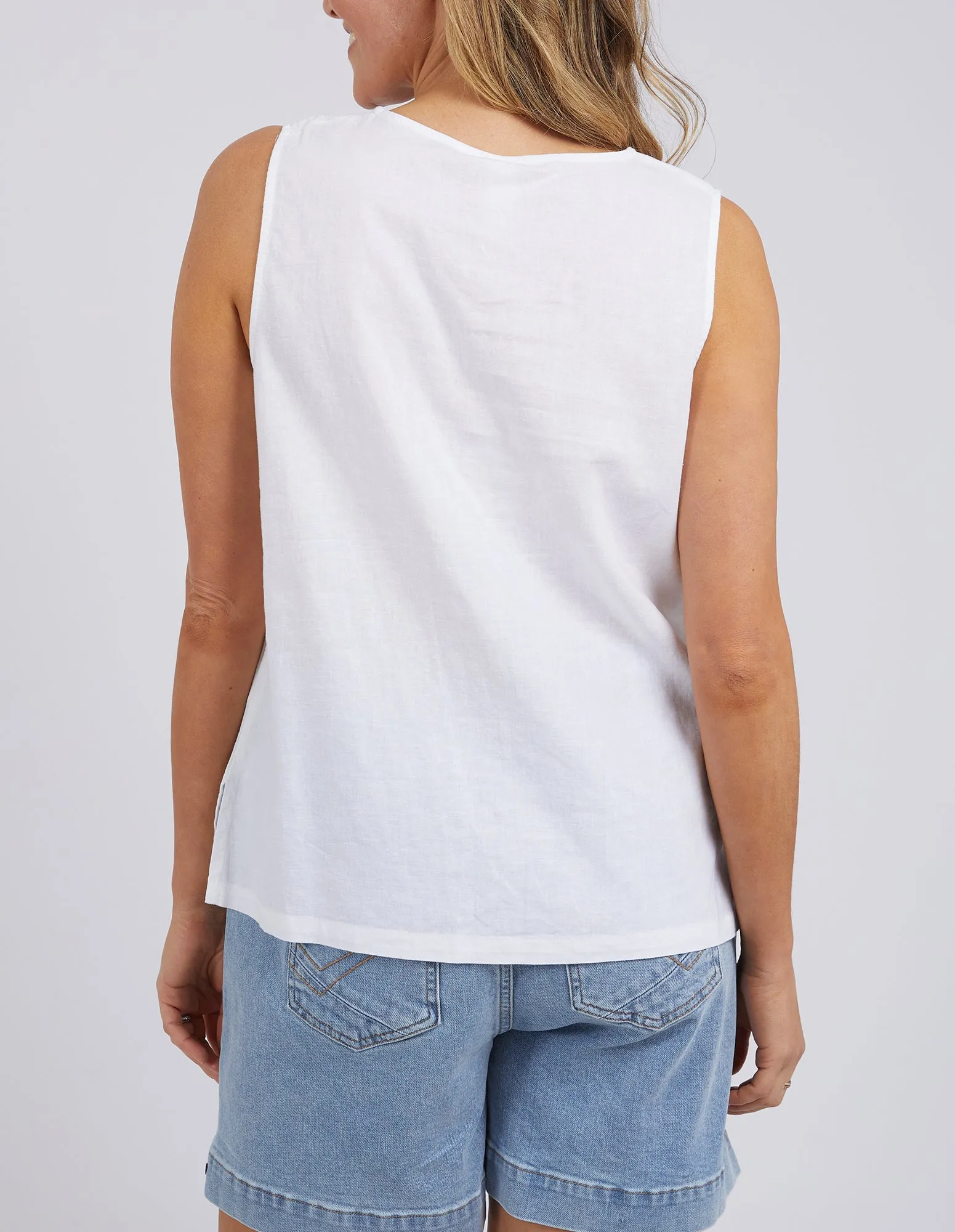 Curtis Woven Tank White