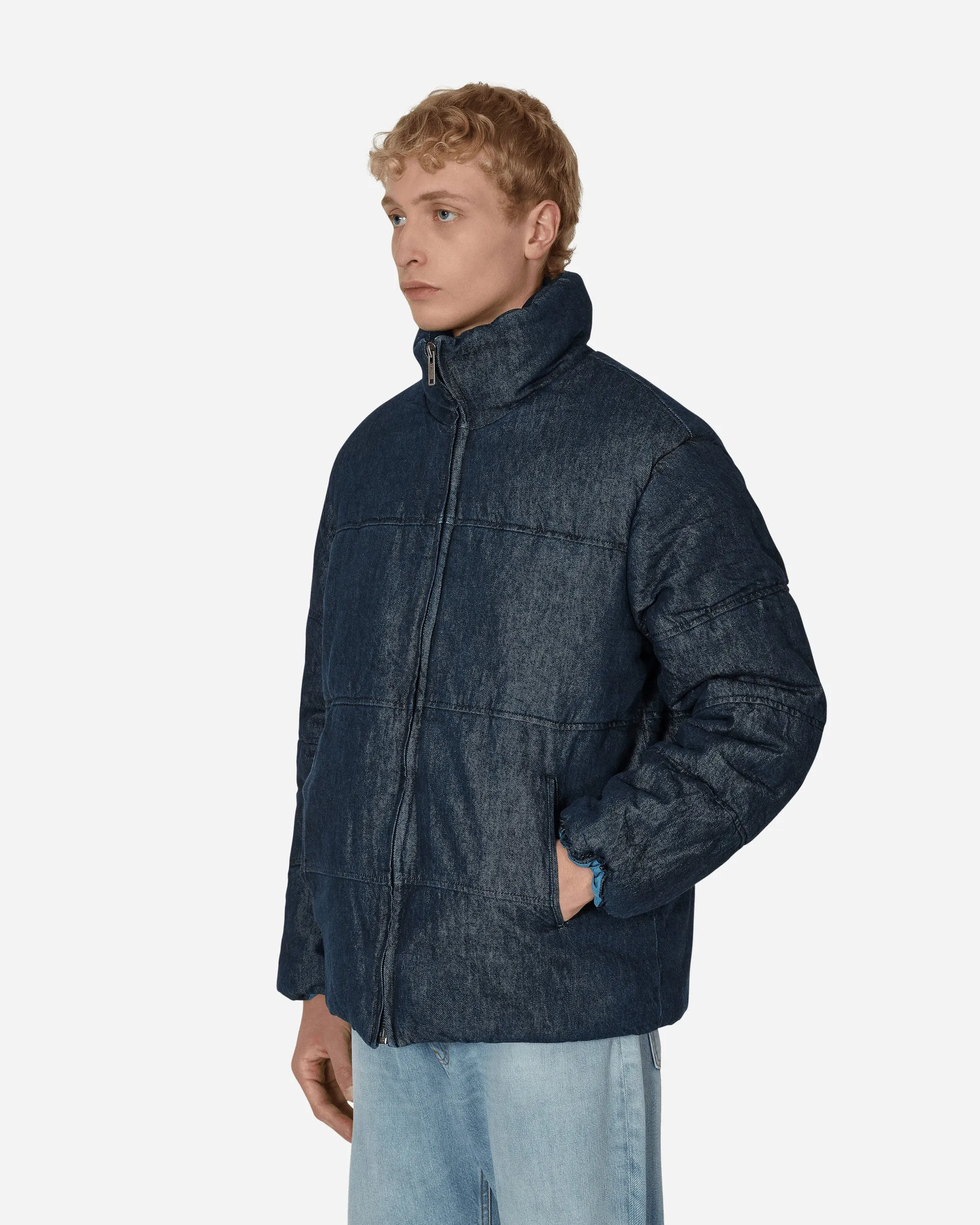 Denim Puffer Jacket Blue