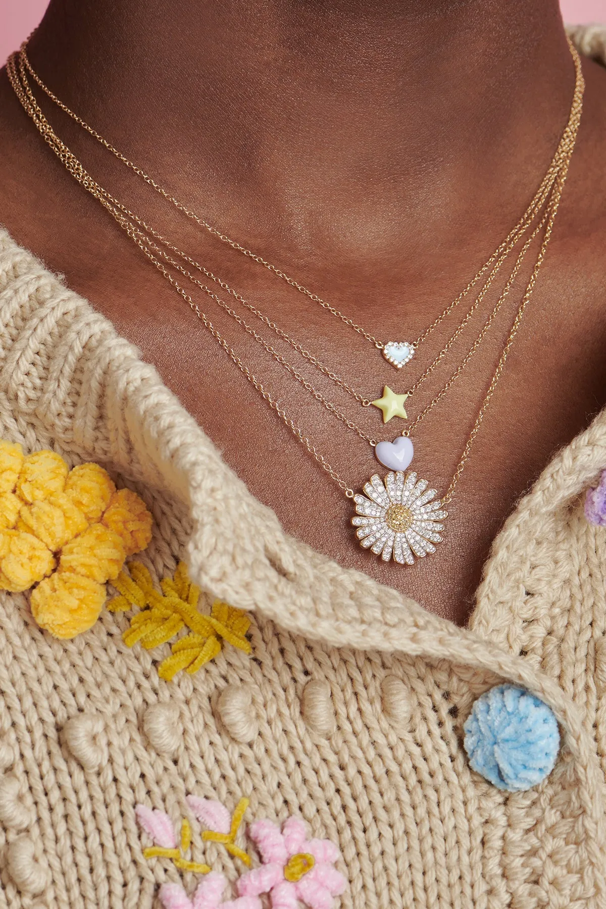 Diamond Daisy Necklace