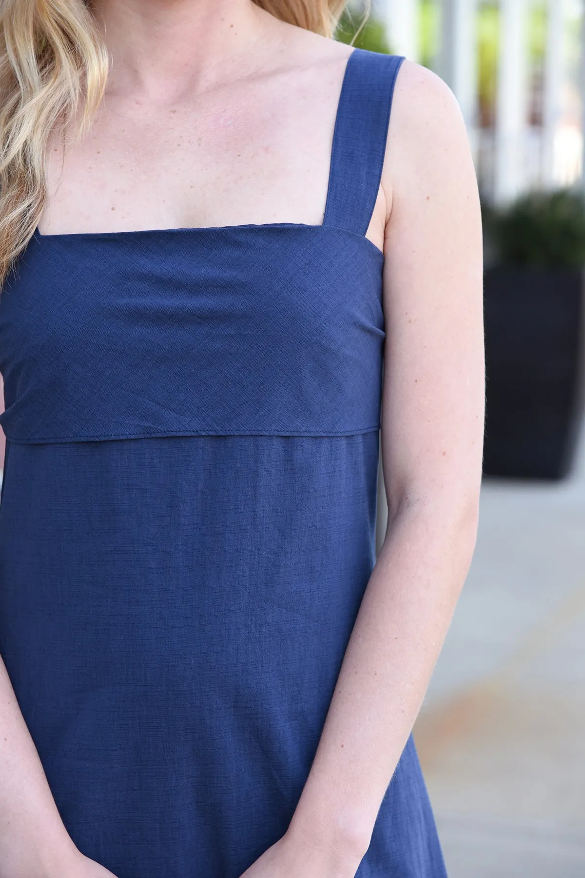 EASE INTO IT DRESS -NAVY