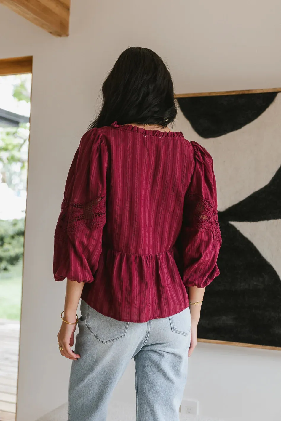 Ellison Blouse in Burgundy - FINAL SALE