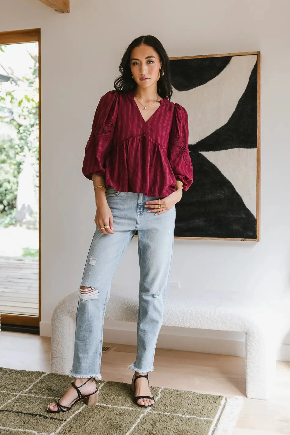 Ellison Blouse in Burgundy - FINAL SALE