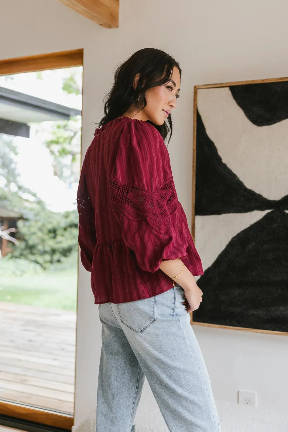 Ellison Blouse in Burgundy - FINAL SALE