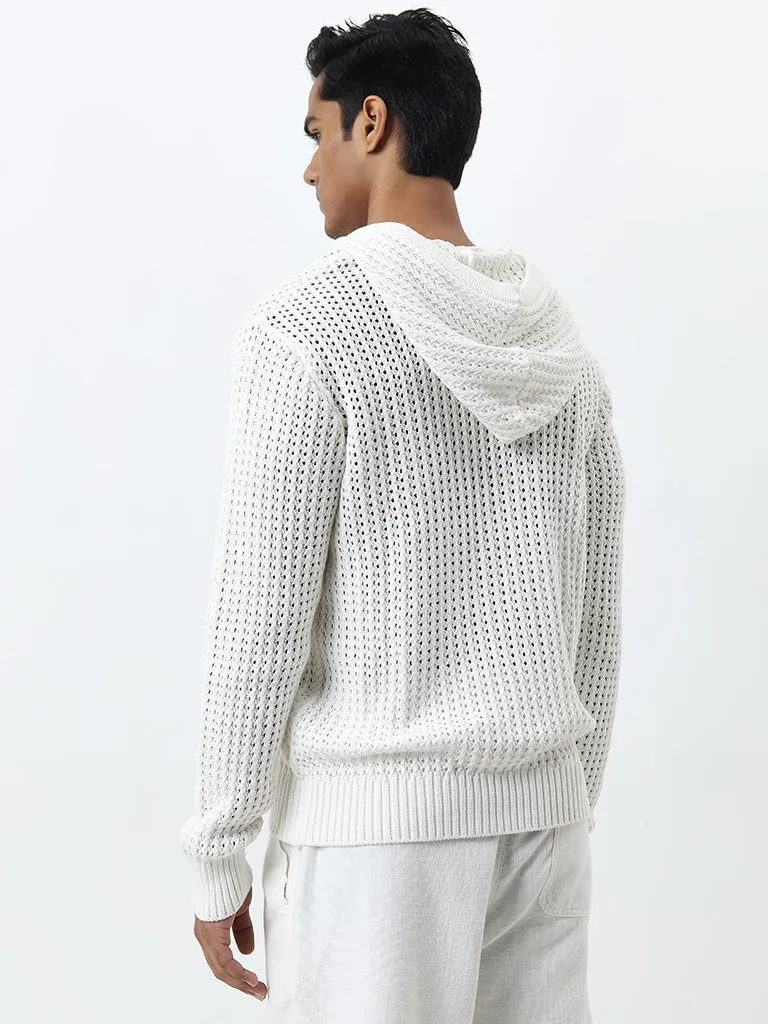 ETA White Crochet Detailed Relaxed-Fit Sweatshirt