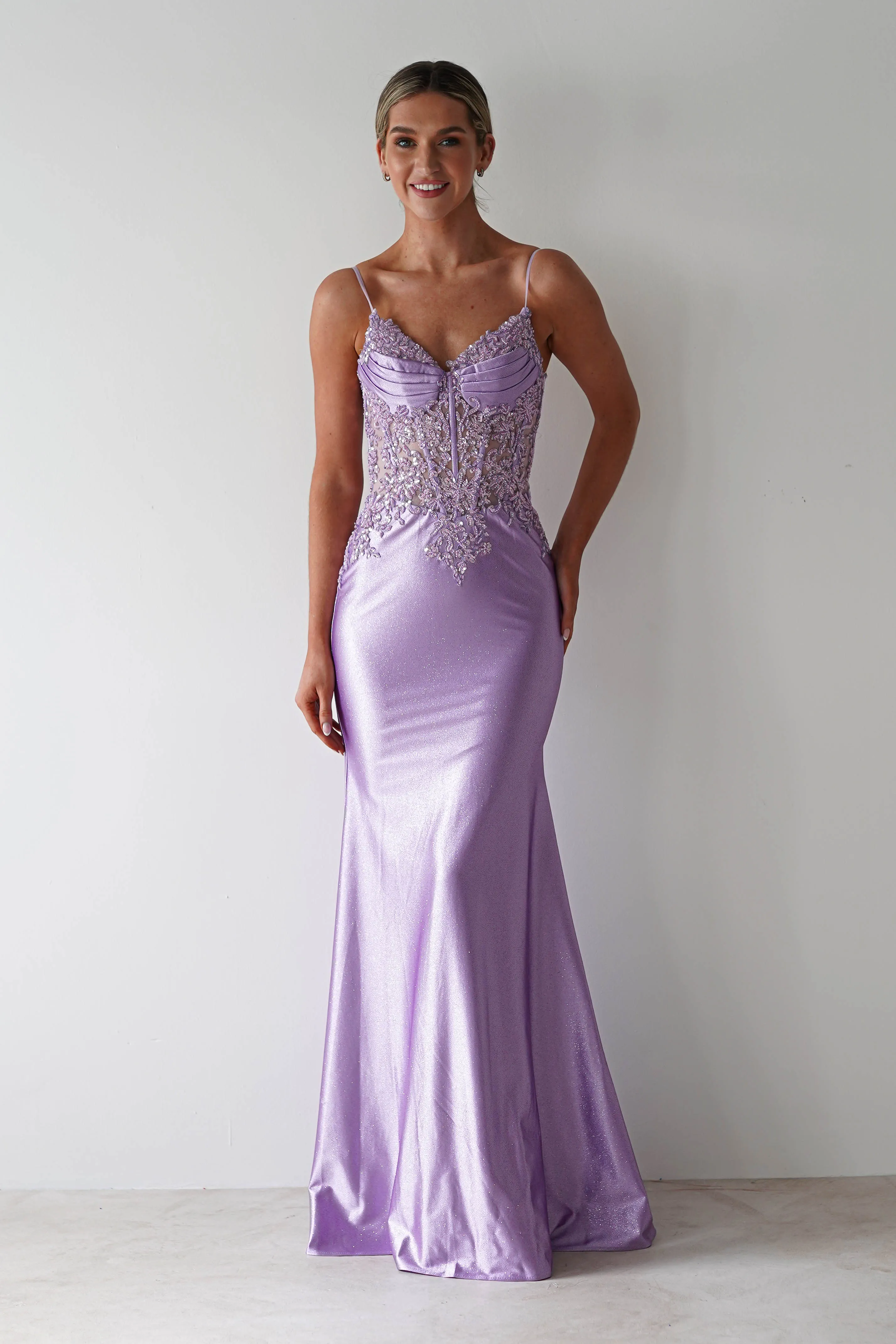 Eternity Glitter Bodycon Gown | Lilac