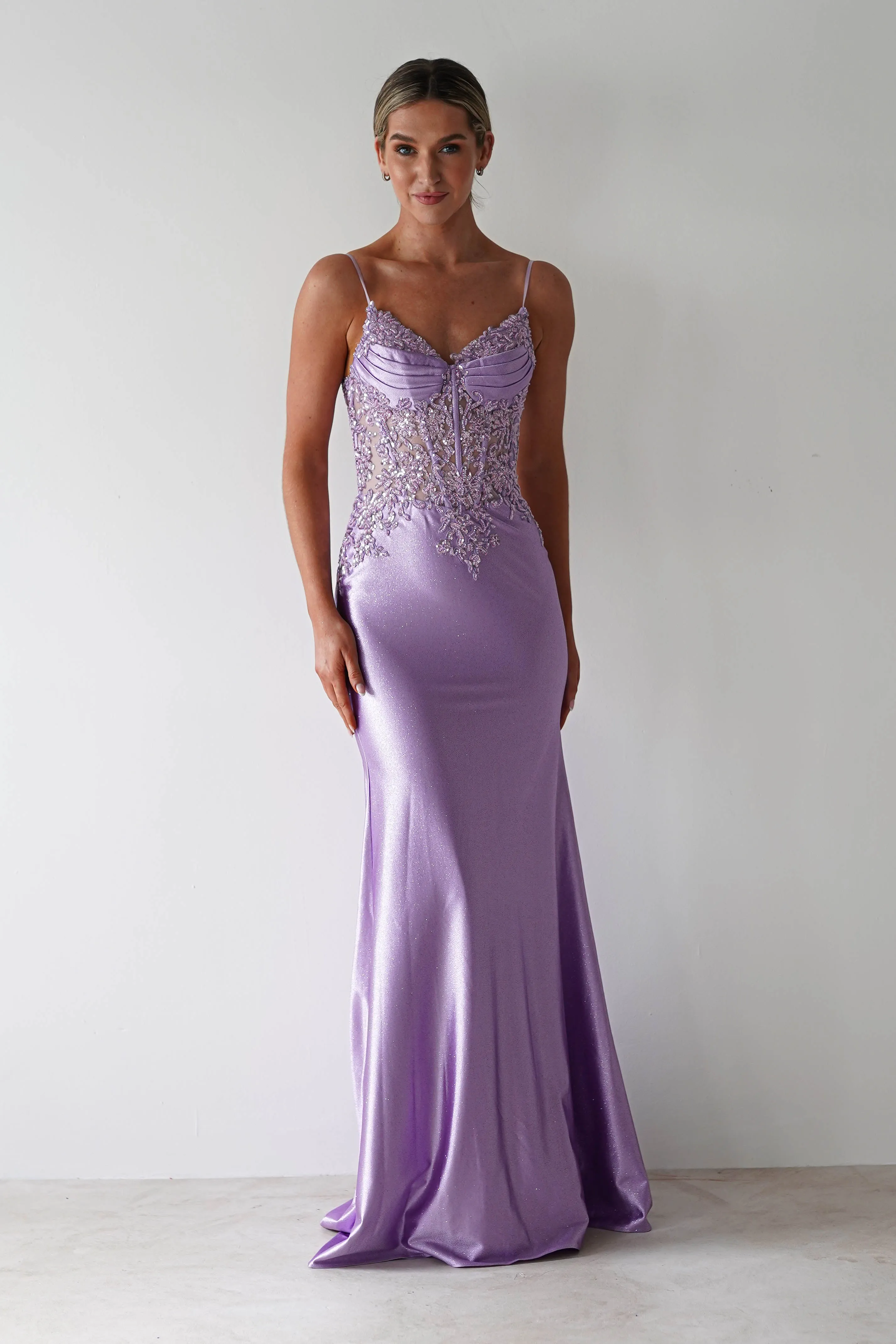 Eternity Glitter Bodycon Gown | Lilac