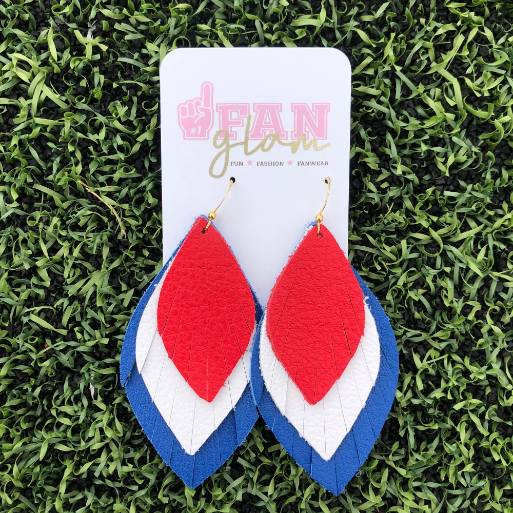 GAMEDAY STANDARD TRIO EARRINGS RED/WHITE/ROYAL