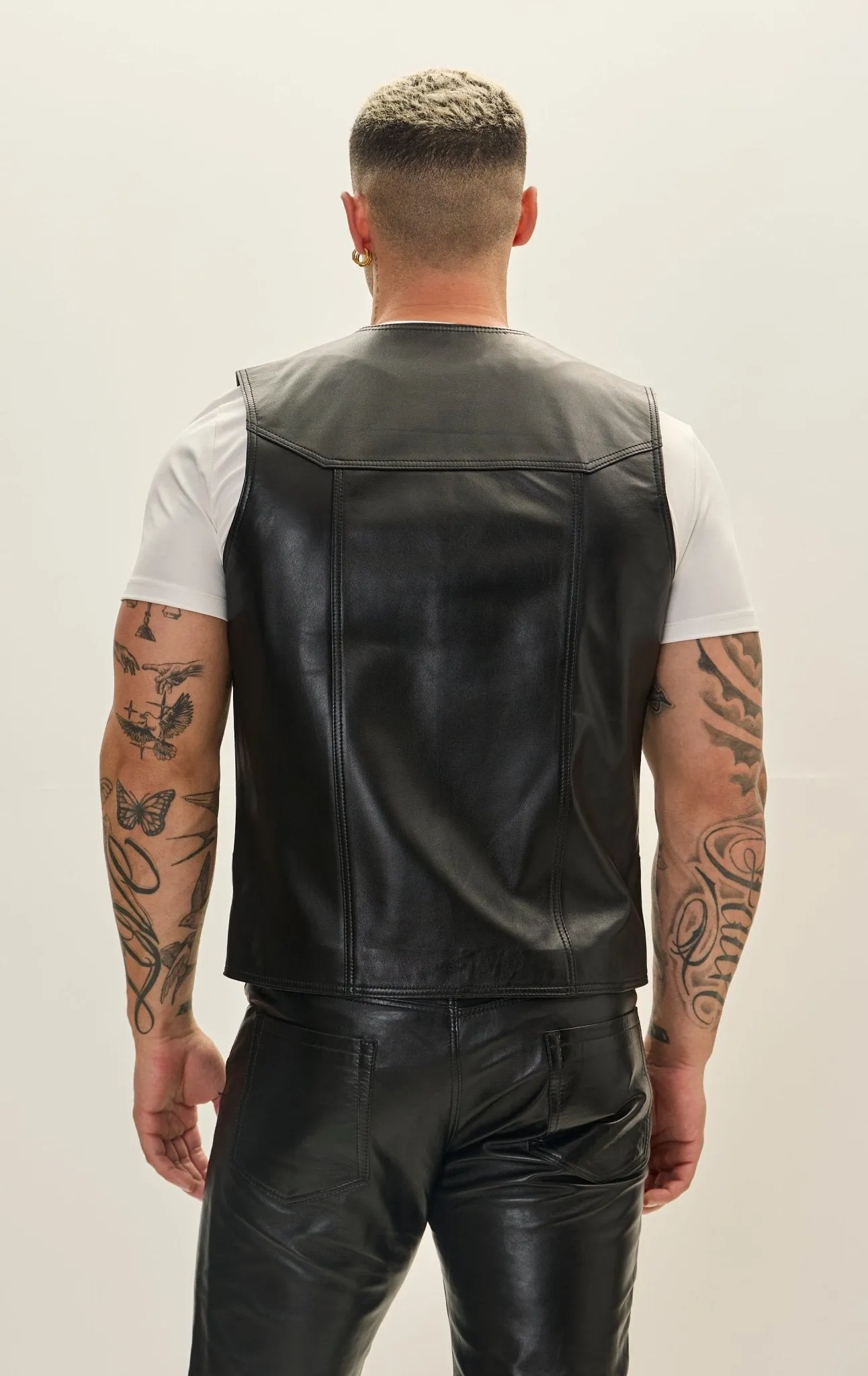 Genuine Leather Vest - Black